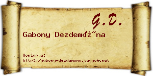 Gabony Dezdemóna névjegykártya